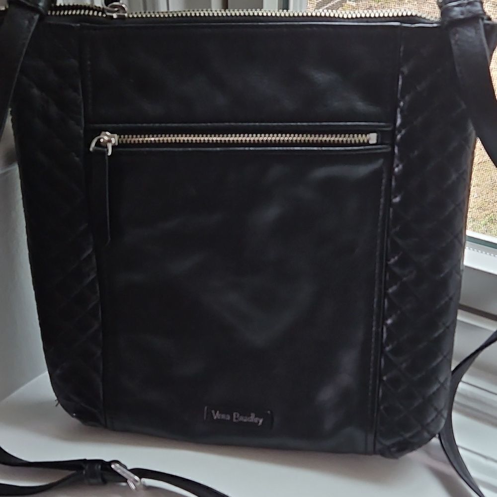 Vera Bradley Black Leather Crossbody Bag